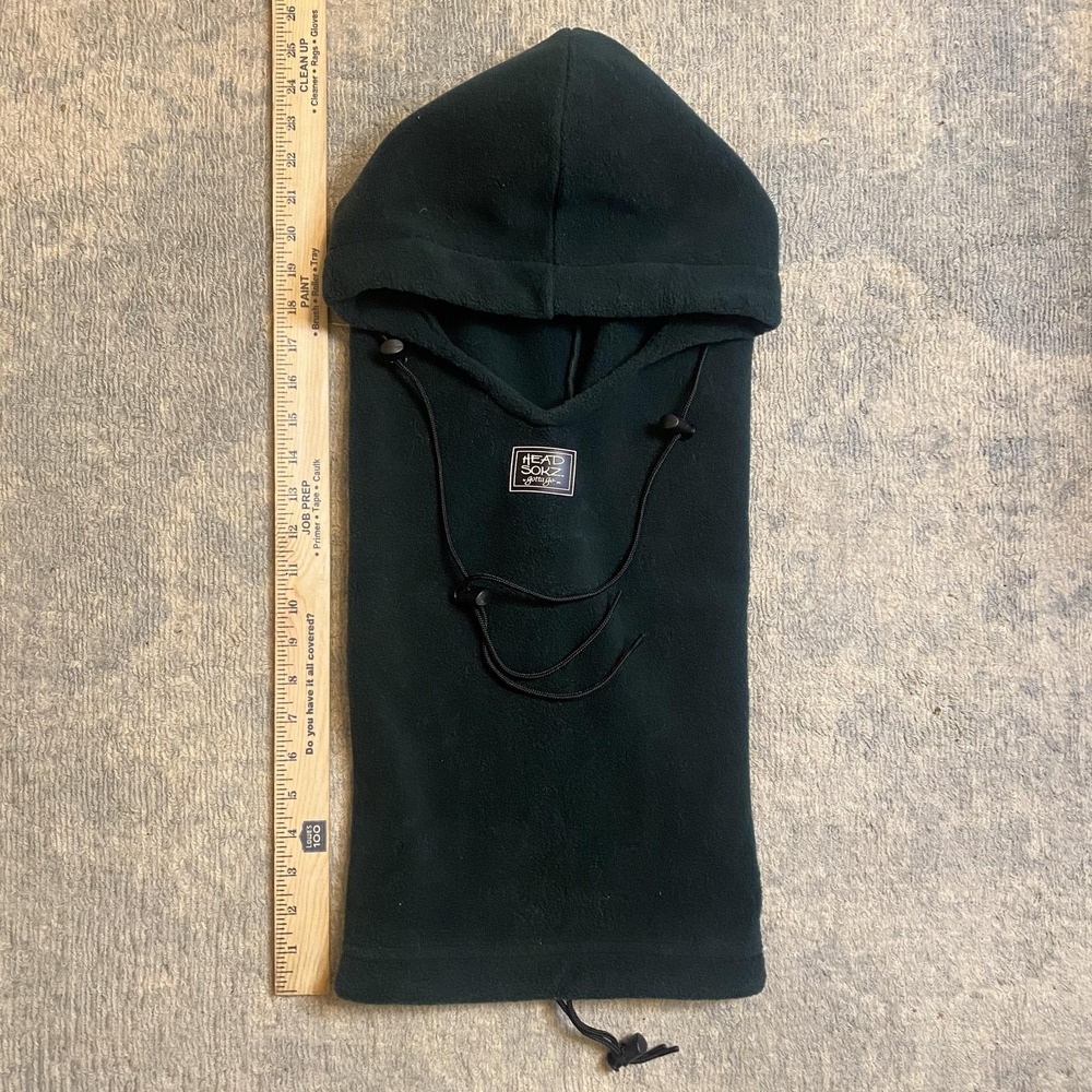 HEAD SOKZ Balaclava Mens One Size Green Fleece Polartec Hood Gaiter Face Mask - Picture 5 of 7